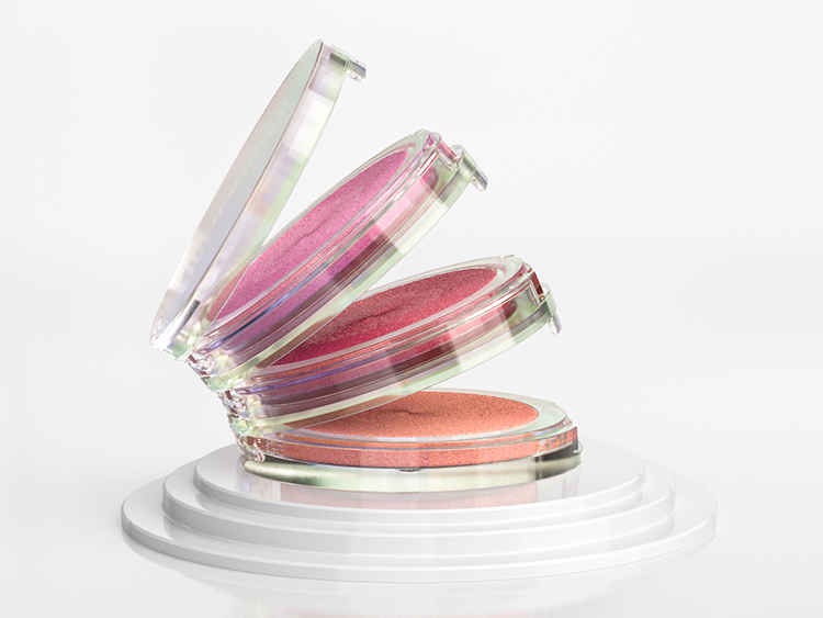 化妆品生产厂家定做电镀幻彩粉饼盒 化妆品生产厂家定做电镀幻彩粉饼盒