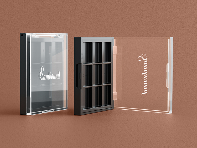 九宫格透明盖眼影盘包装注塑件 九宫格透明盖眼影盘包装注塑件