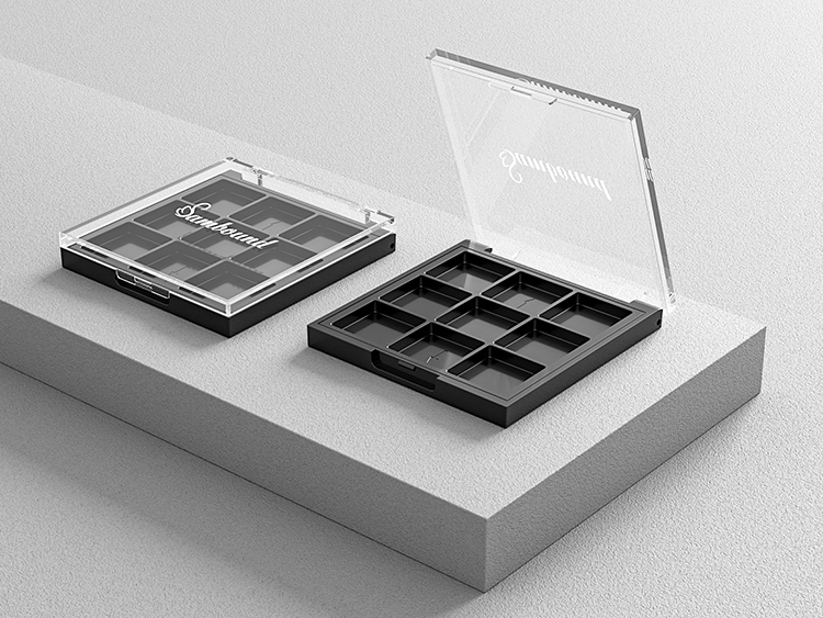 九宫格透明盖眼影盘包装注塑件 九宫格透明盖眼影盘包装注塑件